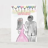 Trouwdag Felicitatie Kleurrijke Ballonkaart Kaart (Voorkant)