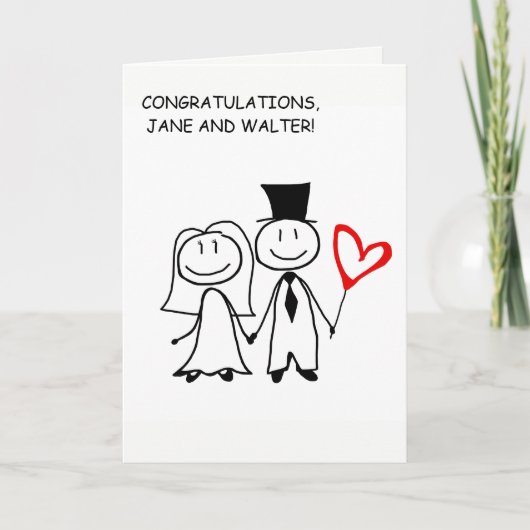 Trouwdag Felicitaties Aangepaste Kaart (Voorkant)