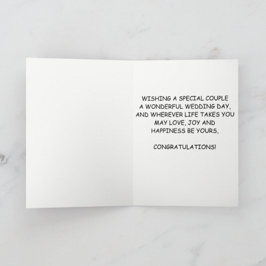 Trouwdag Felicitaties Aangepaste Kaart (Binnen)