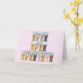 Trouwdag Felicitaties Cartoon Katten Kaart (Gele Bloem)