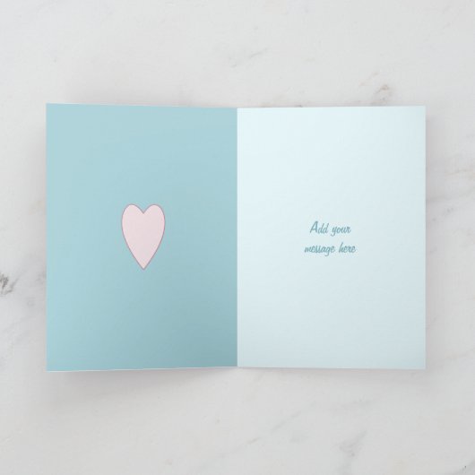 Trouwdag felicitaties turquoise kaart (Binnen)