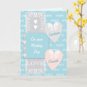 Trouwdag felicitaties turquoise kaart (Gele Bloem)