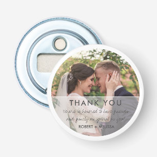 Trouwdag Foto Bedankt Favor Button Flesopener
