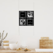 Trouwdag foto collage zwart wit Poster (Keuken)