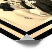 Trouwdag foto geheugen zwart goud Poster (Hoek)