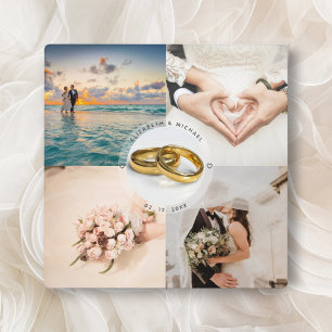 Trouwdag Fotocollage voor Jonggehuwden Fotoplaat