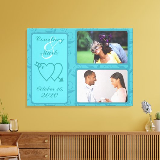 trouwdag fotodatum canvas (Insitu (Woonkamer))