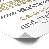 Trouwdag Fotohokje Bord Oud Goud Aangepast Poster (Hoek)