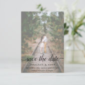 Trouwdag - Foto's opslaan in vervaagde script 2 Save The Date (Staand voorkant)