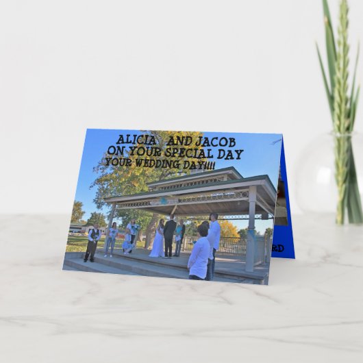 TROUWDAG FOTO'S Wenskaart Kaart (Voorkant)