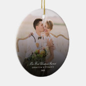 Trouwdag Fotoscript Koppels Vakantie aandenken Keramisch Ornament (Rechts)