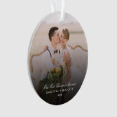 Trouwdag Fotoscript Koppels Vakantie Ornament (voorkant)