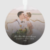 Trouwdag Fotoscript Koppels Vakantie Ornament (achterkant)