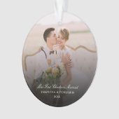 Trouwdag Fotoscript Koppels Vakantie Ornament (voorkant)