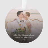 Trouwdag Fotoscript Koppels Vakantie Ornament (voorkant)