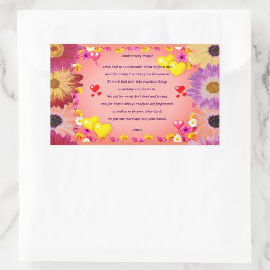 Trouwdag gebed rechthoekige sticker (Tas)