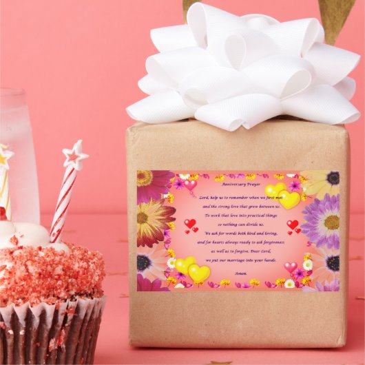 Trouwdag gebedsrechthoekige sticker (Feest)