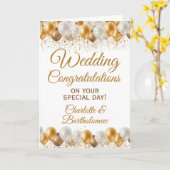 Trouwdag Gefeliciteerd Ballonnen Kaart (Gele Bloem)