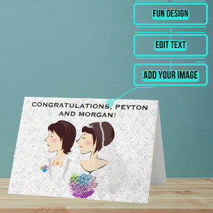 Trouwdag Gefeliciteerd Gender Neutral Kaart