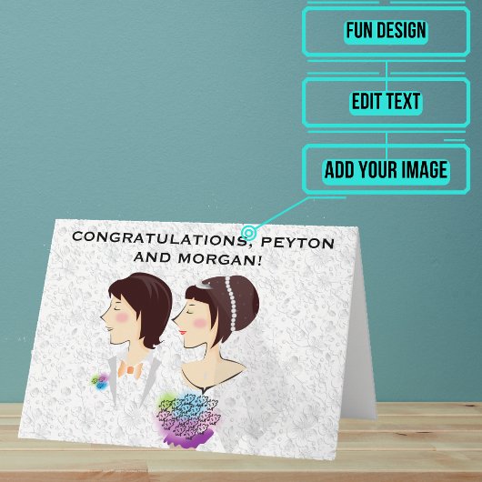 Trouwdag Gefeliciteerd Gender Neutral Kaart