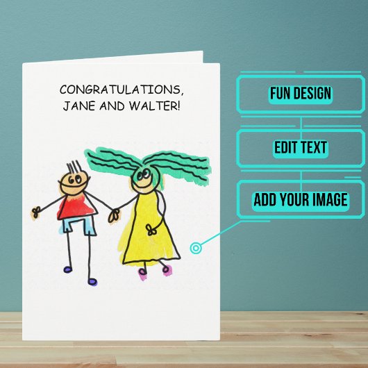 Trouwdag Gefeliciteerd Gepersonaliseerd Kaart