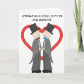 Trouwdag Gefeliciteerd Getrokken Grooms Kaart (Voorkant)