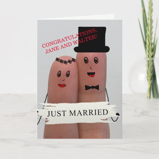 Trouwdag Gefeliciteerd Happy Thumbs Kaart (Voorkant)