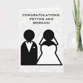 Trouwdag Gefeliciteerd Modern Abstract Kaart (Voorkant)