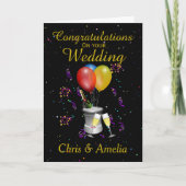 Trouwdag Gefeliciteerd Mousserende Wijn Kaart (Voorkant)