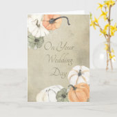 Trouwdag Gefeliciteerd Rustieke Herfst Herfst Kaart (Gele Bloem)