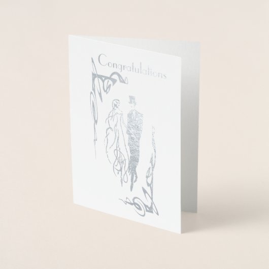 Trouwdag Gefeliciteerd Wenskaart Folie Kaarten (Voorkant)