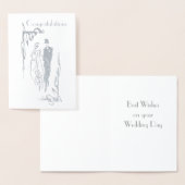 Trouwdag Gefeliciteerd Wenskaart Folie Kaarten (Display)