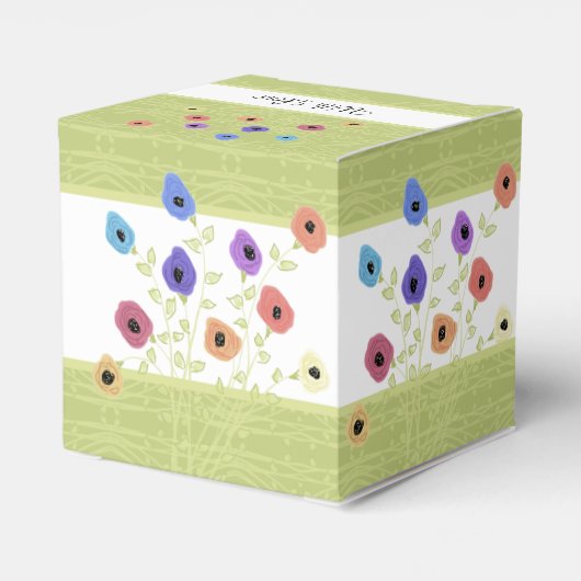 Trouwdag Gepersonaliseerde Bloemrijke Gast Bedankdoosjes (Achterkant)