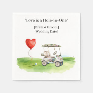 Trouwdag Golf Save the Date Elegante Golfbaan Servet