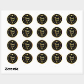 ✨ Trouwdag Gouden Hart Dank Je 🌹 Ronde Sticker (Vel)