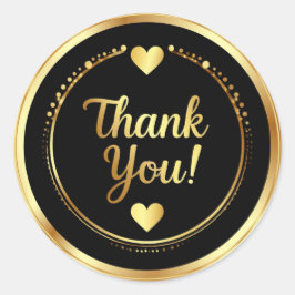 ✨ Trouwdag Gouden Hart Dank Je 🌹 Ronde Sticker