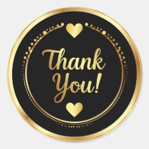 ✨ Trouwdag Gouden Hart Dank Je 🌹 Ronde Sticker