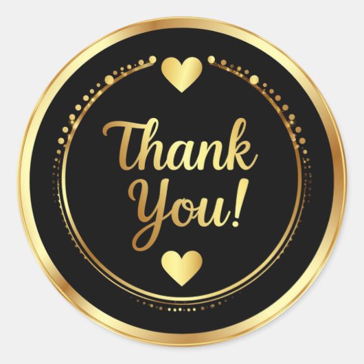 ✨ Trouwdag Gouden Hart Dank Je 🌹 Ronde Sticker (Voorkant)