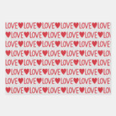 Trouwdag Huwelijk Rood Witte Glitter Harten Inpakpapier Vel (Voorkant 2)