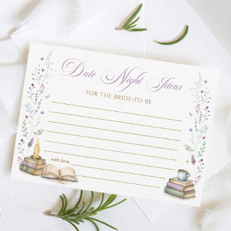 Trouwdag-ideeënkaart voor vintageboek en date nigh kaart