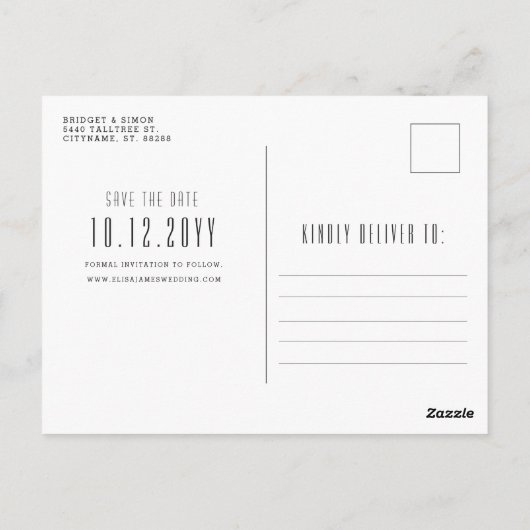 Trouwdag in Brazilië | Gestileerde skyline save-th Briefkaart (Achterkant)