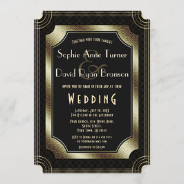 Trouwdag in de stijl van Great Gatsby Goud Art Dec Kaart