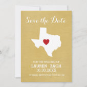 Trouwdag in de thuishaven Save the Date Texas (Voorkant)