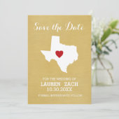 Trouwdag in de thuishaven Save the Date Texas (Staand voorkant)