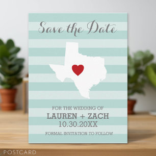 Trouwdag in de thuishaven Save the Date Texas Aankondigingskaart