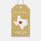 Trouwdag in de thuishaven Save the Date Texas Cadeaulabel (Voorkant)