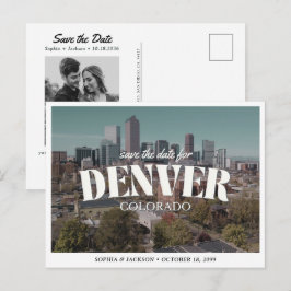 Trouwdag in Denver Retro Bestemming Bewaren Briefkaart