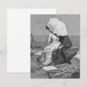 Trouwdag in oude stijl, pasgetrouwden aan het stra kaart (Voorkant / Achterkant)