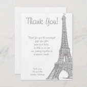 Trouwdag in Parijs Flat Bedankkaartje Bedankkaart (Voorkant / Achterkant)