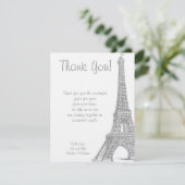 Trouwdag in Parijs Flat Bedankkaartje Bedankkaart (Staand voorkant)